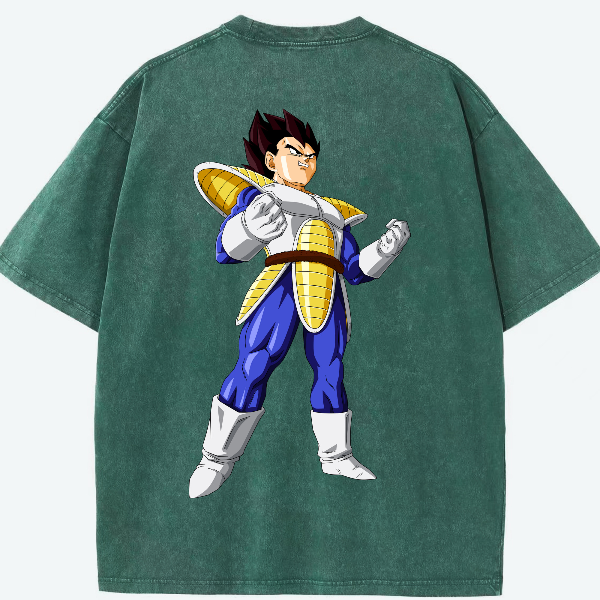 （画像用） ドラゴンボール ベジータ四世（Bejīta Yonsei）DRAGON BALL Vegeta IV 綿100% ヴィンテージ風 半袖Tシャツ（背面プリント）